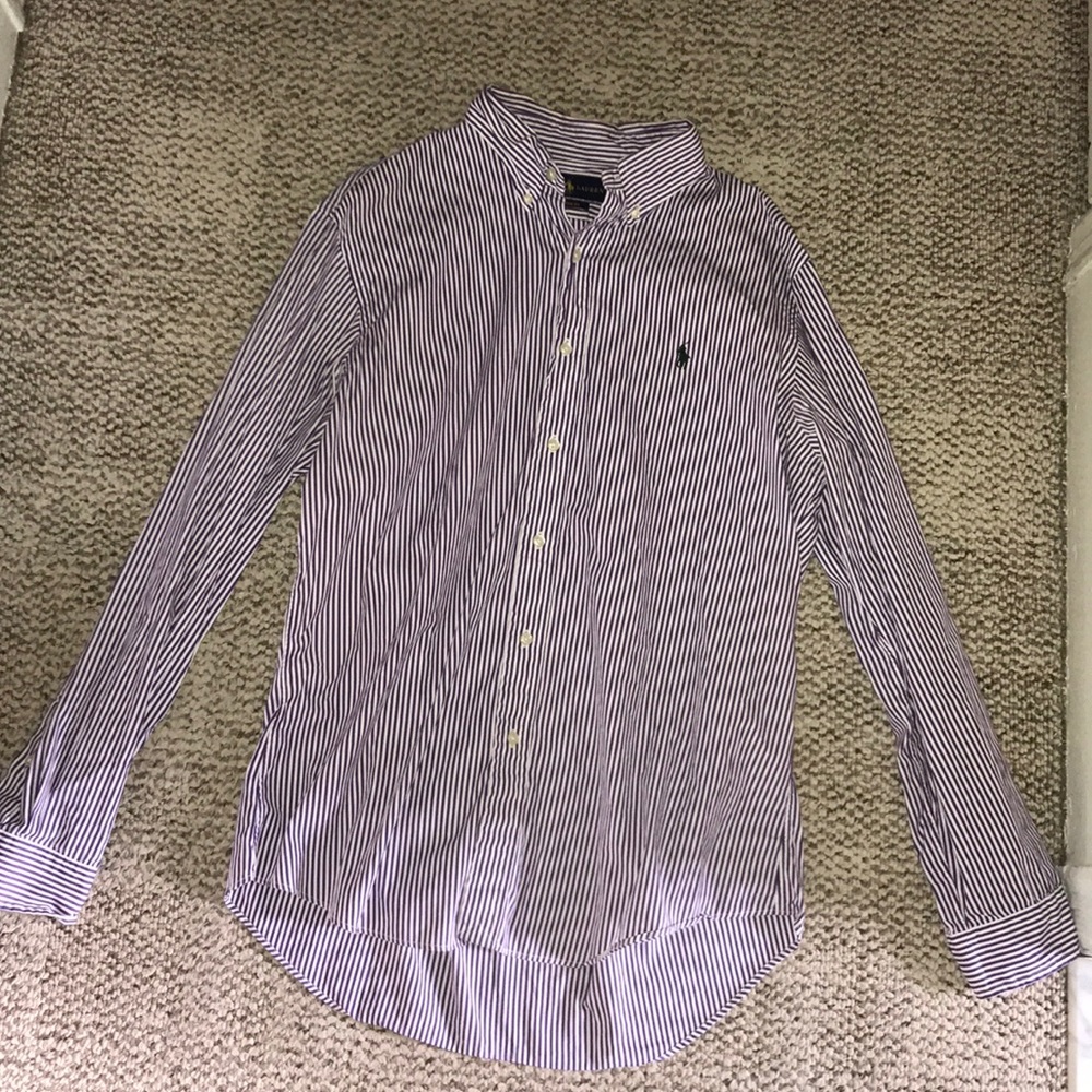 Stripped Ralph Lauren Dress Shirt-L